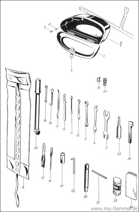 Werkzeugbehälter NSU Max Original NSU Ersatzteileliste Seite 48